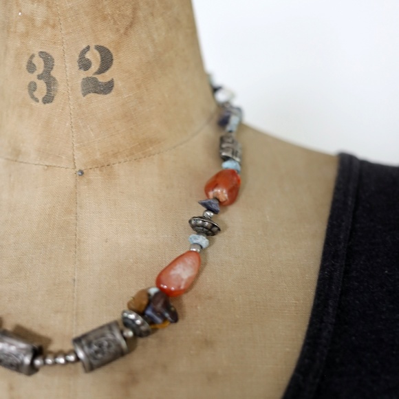 VINTAGE BOHEMIAN One of a kind multi-stone art necklace! - Picture 3 of 4